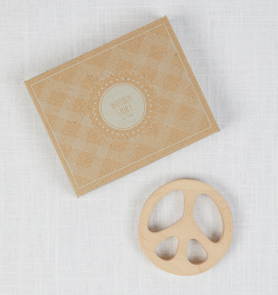 Maple Peace Sign Teether
