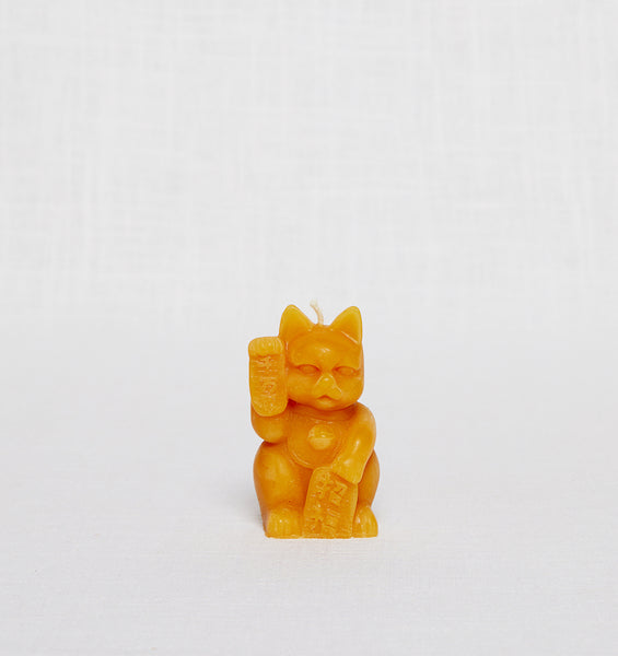 Beeswax Good Luck Cat Candle
