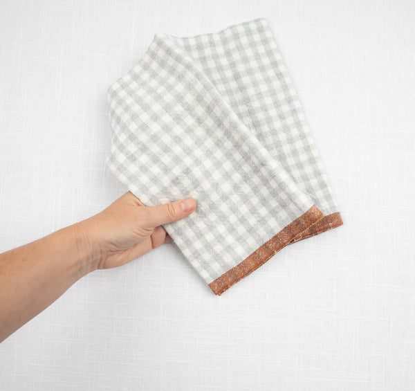 Set of 4 Two-Tone Gingham Napkins