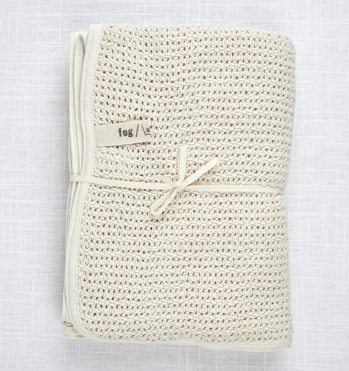 Fog Linen Knit Baby Blanket
