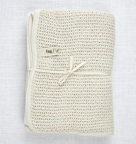 Fog Linen Knit Baby Blanket