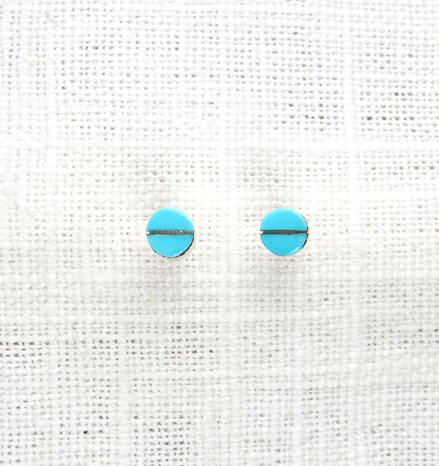 Turquoise and Silver Stud Earrings