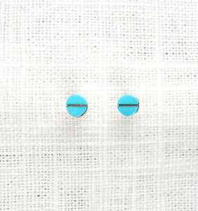 Turquoise and Silver Stud Earrings