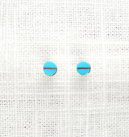 Turquoise and Silver Stud Earrings